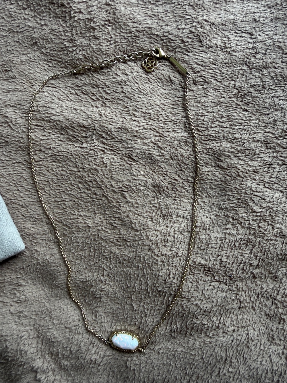 Kendra Scott Elisa necklace, iridescent opalite, with bag, smoke free home